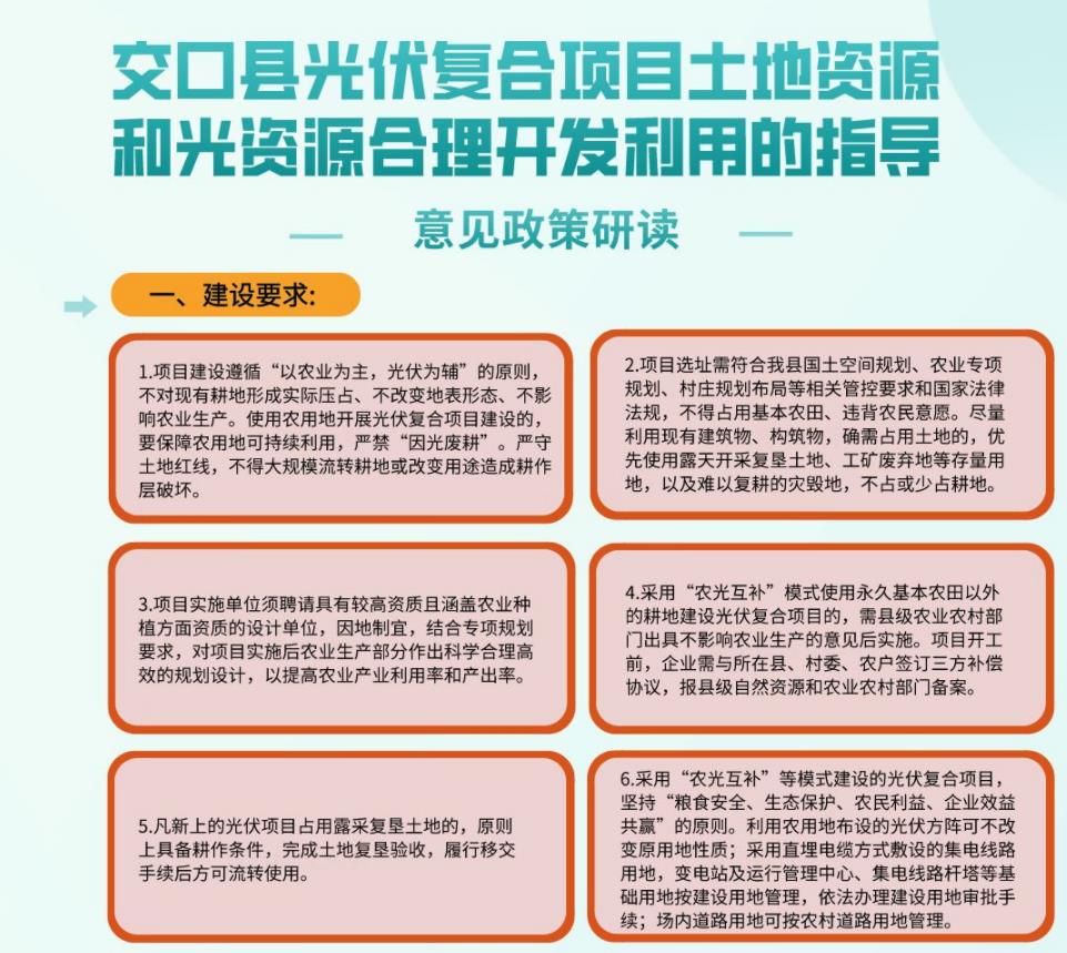 山西呂梁市交口縣光伏復(fù)合項(xiàng)目土地、光伏資源利用指導(dǎo)意見印發(fā)