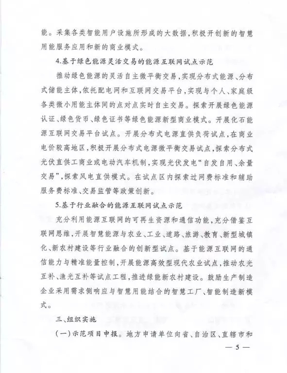 國家能源局關于組織實施“互聯(lián)網(wǎng)+”智慧能源示范項目的通知